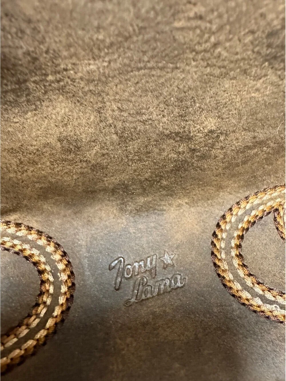 Tony Lama Brown Leather Western Boot Stitch Shoulder Bag Tote Tassel Large